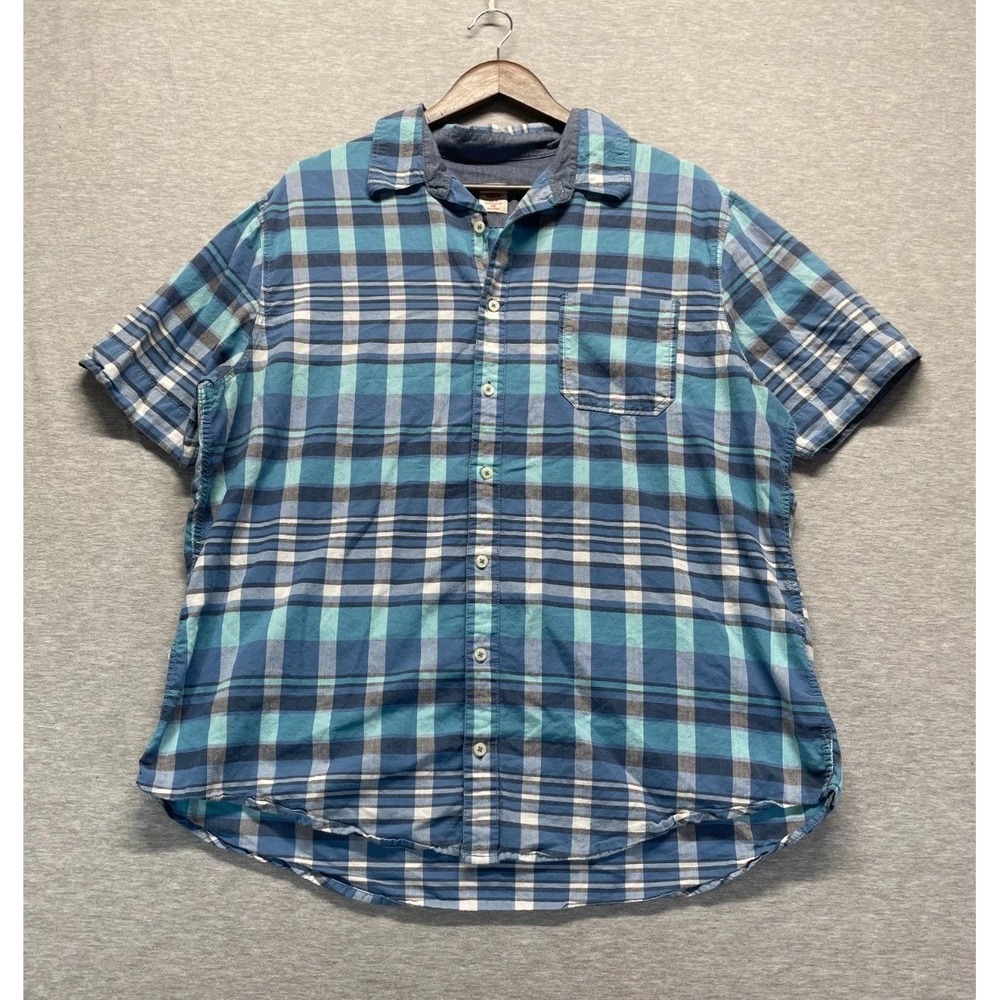 Mossimo Supply Co. Shirt Mens XL Multi Plaid Athletic Fit Cotton Button Up
